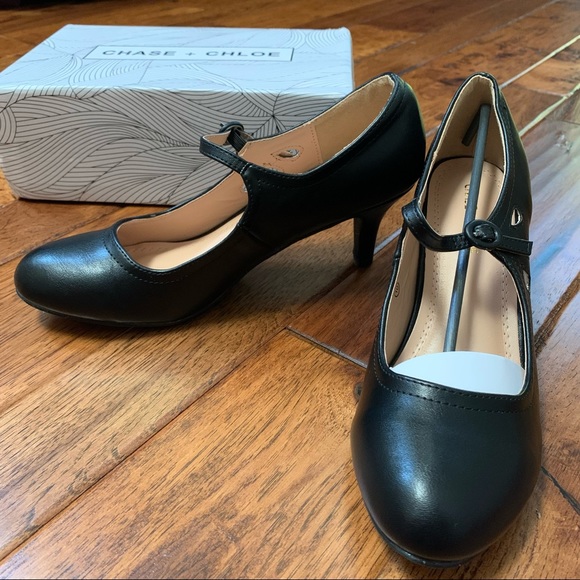 Chase + Chloe Shoes - Chase + Chloe | Black Kimmy Mary Jane Pumps | Sz 10